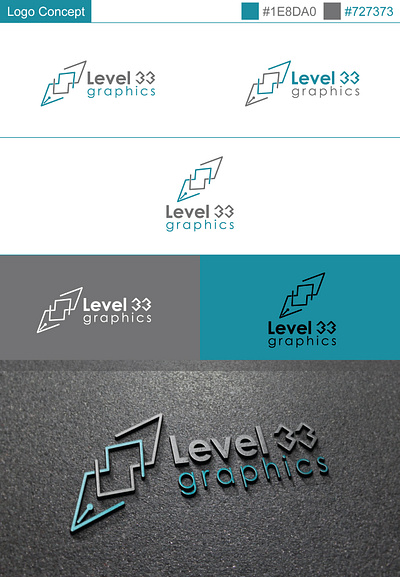 Level 33 Graphics Logo 3d mockup branding creative designs design graphic design illustration logo logo design minimal typography vector