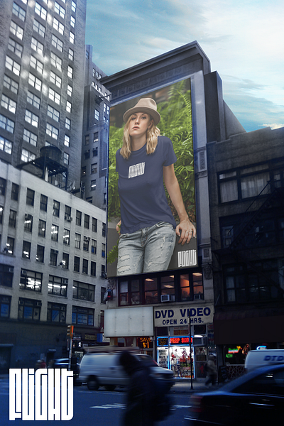 Billboard Design for FLIGHT Clothing Co. advertisement billboard brandidentity branding design graphic graphic design logo marketing model