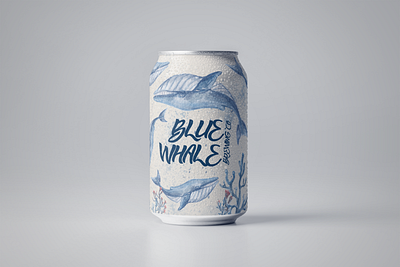 Blue Whale Brewing Co. Can Design brandidentity branding can candesign design graphic graphic design illustration logo product whale