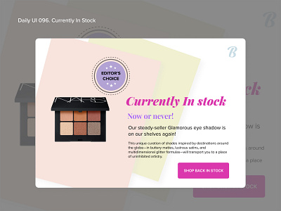 [Daily UI] 096. Currently in stock appdesign currentlyinstock dailyui dailyui096 instock modern ui uiux