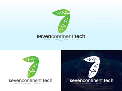 SevenContinent Tech Logo Design 7 letter logo artifcial branding content tech logo design graphic design icon logo initial logo leaf tech logo logo logo designer logo tech meta logo minimal logo monogram logo seven leaf logo sevencontent tech logo tech logo tecnoloagy vector