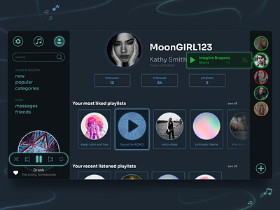 Music User Profile 006 app dailyui design desktop graphic design ui user profile