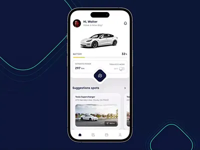 Charging station reservation animation app app design car clean design electric figma interface minimal motion graphics parking spot tesla ui ux