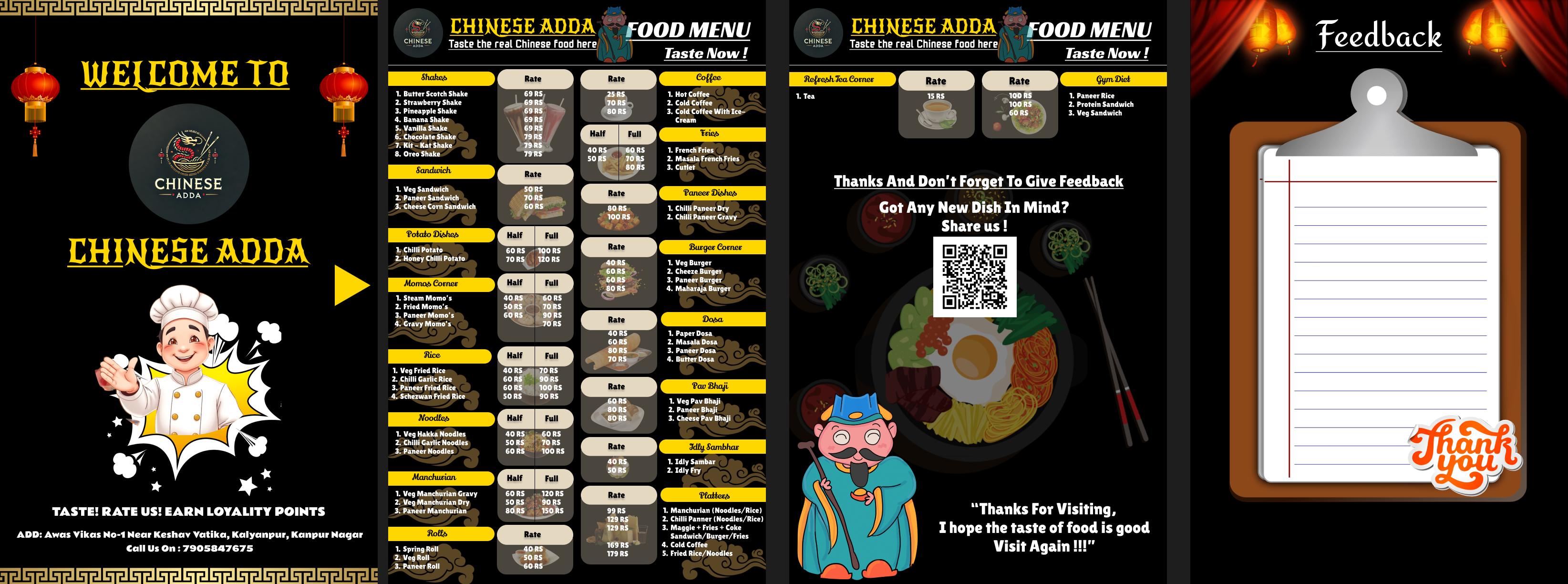 Chinese Restaurant Food Menu - Kanpur, India branding chinese design graphic design logo menu card restaurant menu ui