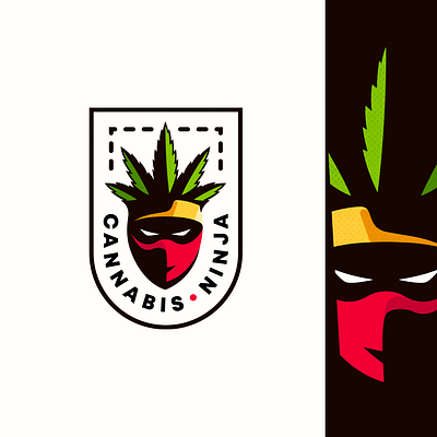 Cannabis Ninja Logo cannabis design illustration logo ninja vector