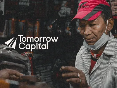 Tomorrow Capital - Logo aeroplane branding capital emerging market finance fintech logo paper tech tomorrow vc fund