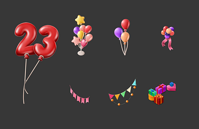 Isometric Game - Birthday Level Items decoration game