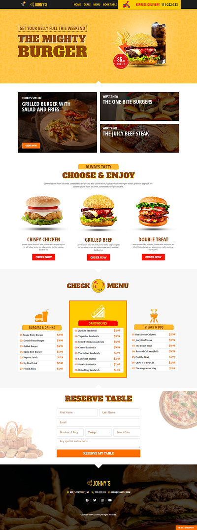 Fast Food & Restaurant Website Design 3d animation branding business website design elementor pro fashion ecommerce website design graphic design restaurant website design ui