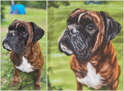 Digital Pet Painting animal art canvas create digital dog drawing fiverr full body gift gig order painting pet portrait realistic visual work