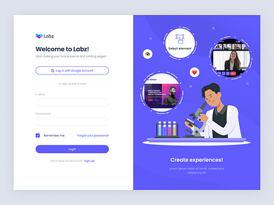 Log in page | The Labz figma design flat design lab laboratory labs log in register sign in sign up