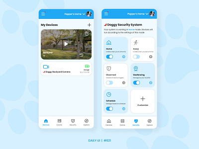 Daily UI 021 021 daily ui 021 dailyui design dogs figma home security icon monitoring product ui ux