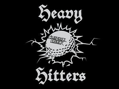 Heavy Hitters apparel clothing design golf golf ball hardcore heavy metal illustration metal shirt streetwear tshirt type vector