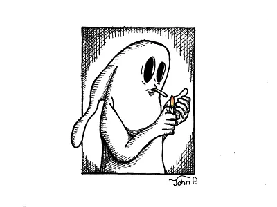 Ghost Smoking cartoon illustration character design design digital art illustration