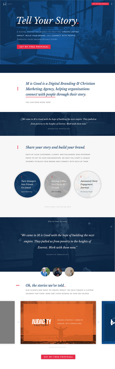 Website Redesign (M is Good) branding design ui