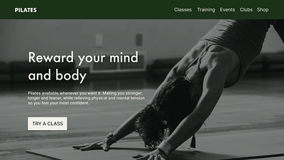 Landing Page - Pilates dailyui desktop exercise landing landing page pilates ui uidesign yoga