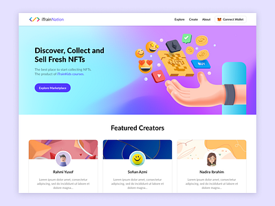 NFT Website - Home/Landing Page marketplace nft ui ui design website