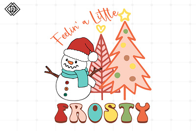 Feelin' A Little Frosty SVG Cricut| Christmas Clipart christmas night