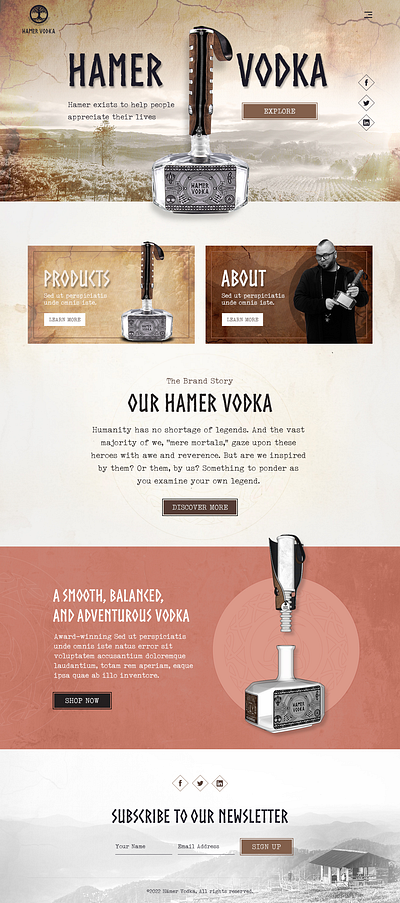 Hammer Vodka branding graphic design logo ui