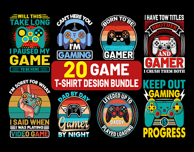 game t-shirt design bundle. best t shirt design design gaming gaming t shirt design graphic graphic design graphic tees illustration shirts t shirt design t shirt design bundle t shirt design pod t shirt design template typography typography t shirt design video game video game design video game tshirt video game tshirt design bundle vintage