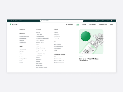 Medisca Mega Menu design mega menu menu nav navigation ui uidesign ux uxdesign uxui uxuidesign