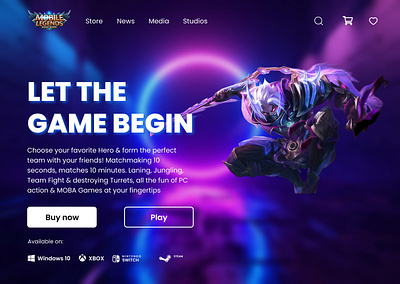 Landing Page Game game landing page ui
