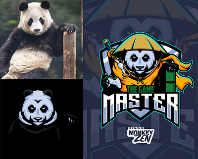 The panda Master esport logo design bear charachter china design e sport esport game gamer illustration kungfu logo mascot master panda strong