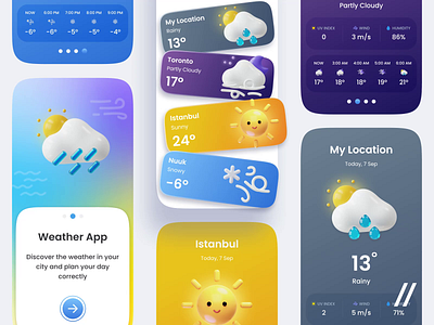 Weather Mobile IOS App android animation app dashboard design forecast gps illustration interface ios locations mobile mobile app mobile design motion track ui uv ux weather