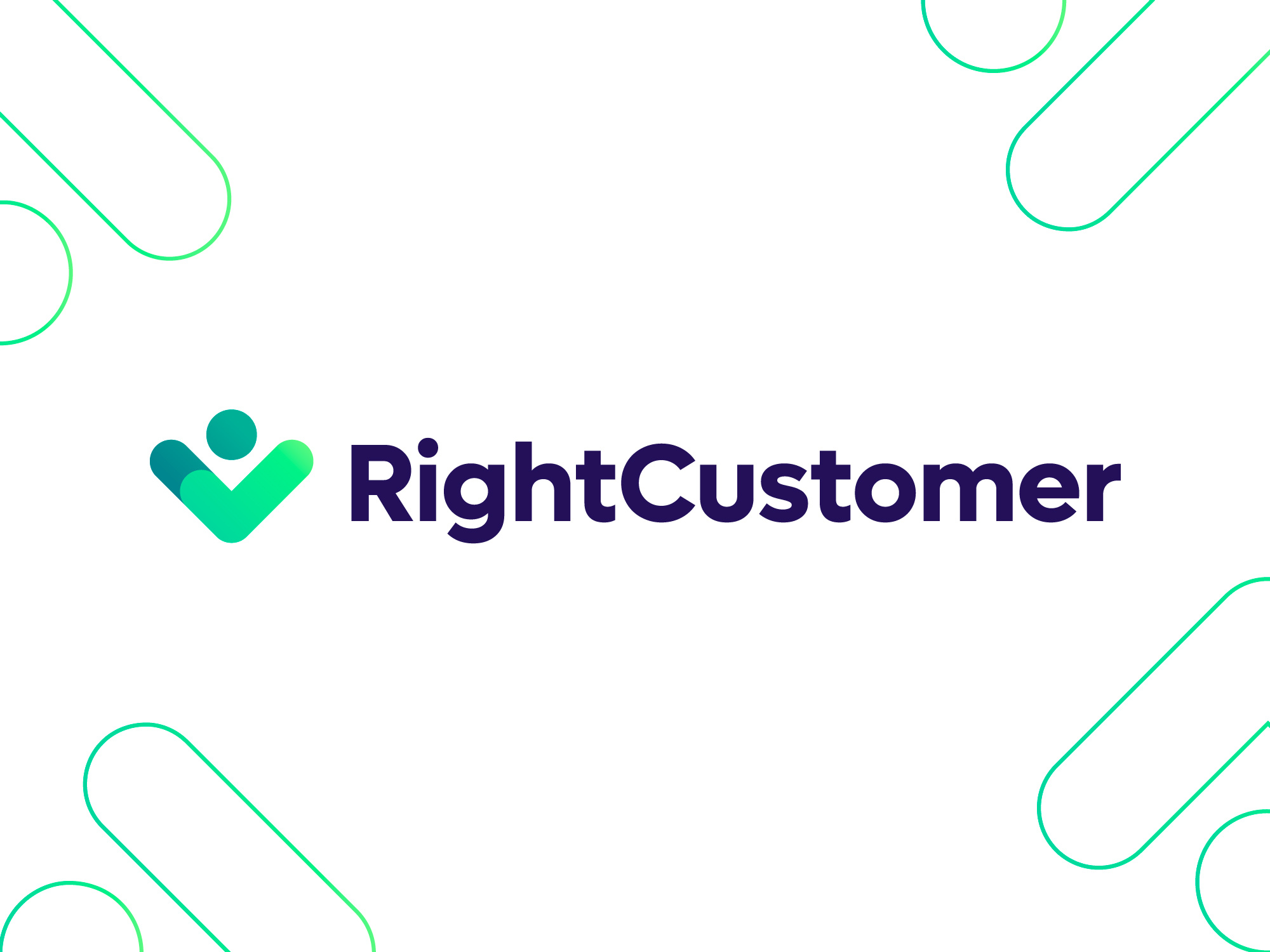 RightCustomer logo design branding check mark customer fintech human icon management marketing minimalistic modern people person right support vadim carazan