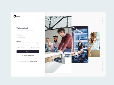 Wellin Login Screen Design #1 design login sign in ui uiux web design website