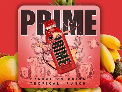 Banner for PRIME Tropical Punch 3d animation banner blender branding design figma graphic design illustration logo motion graphics ui vector