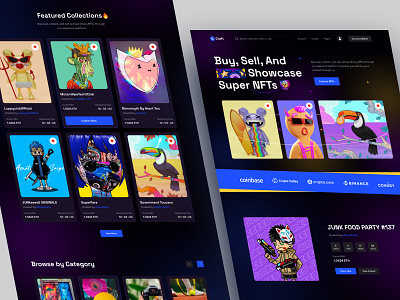 NFT Marketplace Website: Landing Page color crypto design homepage illustration landing nft nft marketplace ui ui design uihut web webdesign website website design wesite