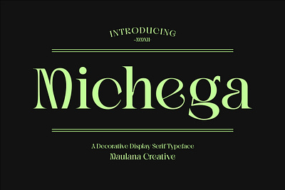 Michega Decorative Serif Typeface 3d animation branding design font fonts graphic design illustration logo motion graphics nostalgic ui