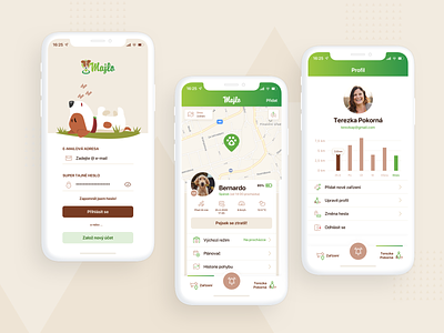 Majlo - GPS pet tracker app dog dogs gps tracker green gradient majlo mobile app pet sketchapp