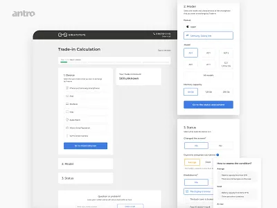 Trade-In Service Online air app calculator design figma illuatrtion illustration minimal mobile phone service trade trade in ui ux web webdesign