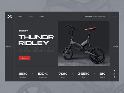 X - An Electric Bike Company banner bicycle bike clean concept design ecommerce electric figma hero banner homepage landing page minimal popular shot product trending shot ui ux web web design