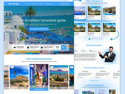 Tunisia Travel Landing Page Web Design landingpage travelui travelwebsite ui uiux userinterface