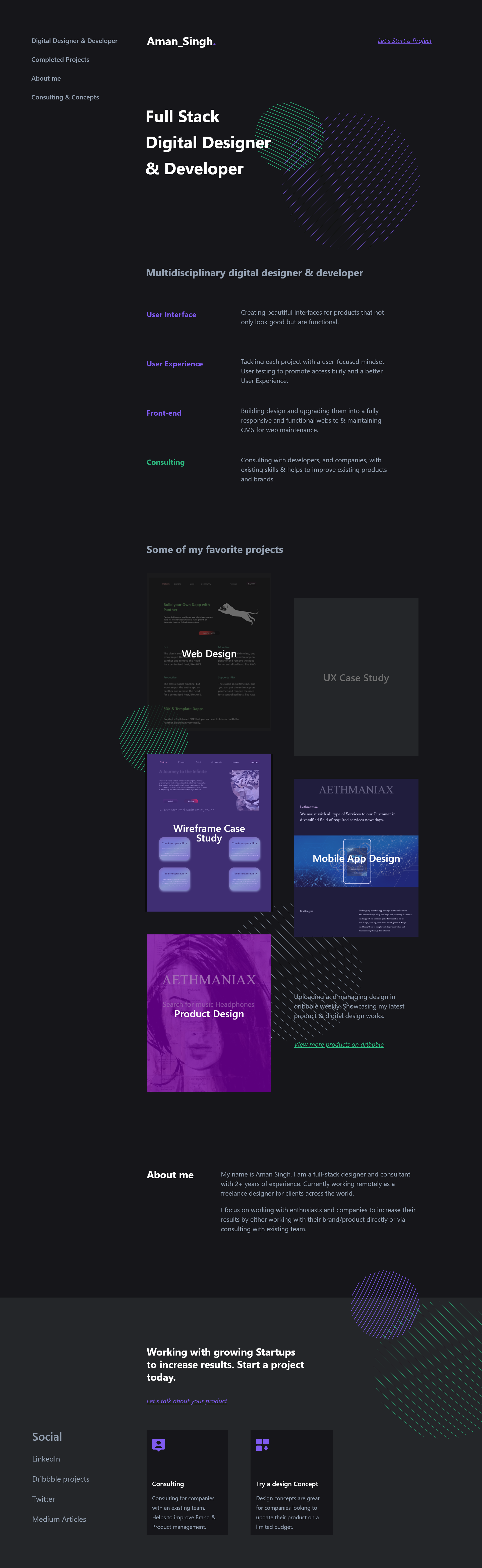 PORTFOLIO DESIGN by Aman Singh on Dribbble