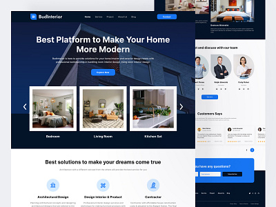 BudInterior - Interior Design Agency Landing Page designinterior figma landingpage ui uidesign uidesigner ux uxdesign uxdesigner website