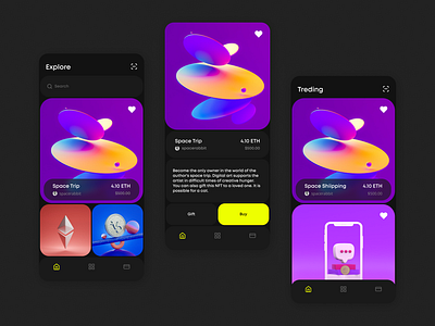 NFT Shop Big UI Concept app crypto figma iphone nft shop ui ux