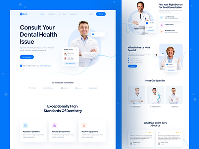 Dentist Landing Page design booking boomdevs clinic dental dental care dental clinic dental landing dental website design dentist doctor doctor website health healthcare healthcare landing hospital landing page medical medical website medicine ui design