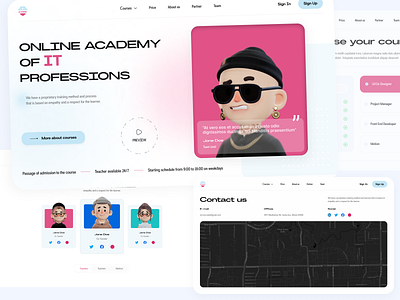 IT Courses Website Concept design landing page learning minimal ui website