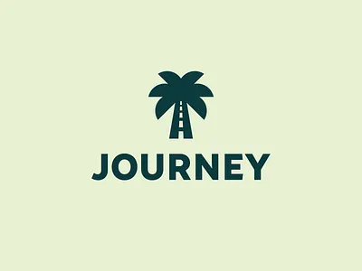 Journey branding design identity logo mark palm paradise road sign smolkinvision symbol way
