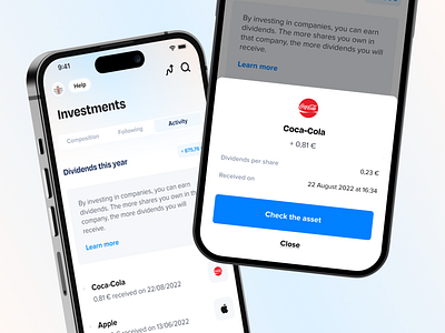 Dividend investment strategy android app design dividend figma investment ios lydia mobile trading ui