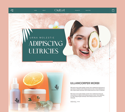 Outlet design graphic design landing page skincare webdesign