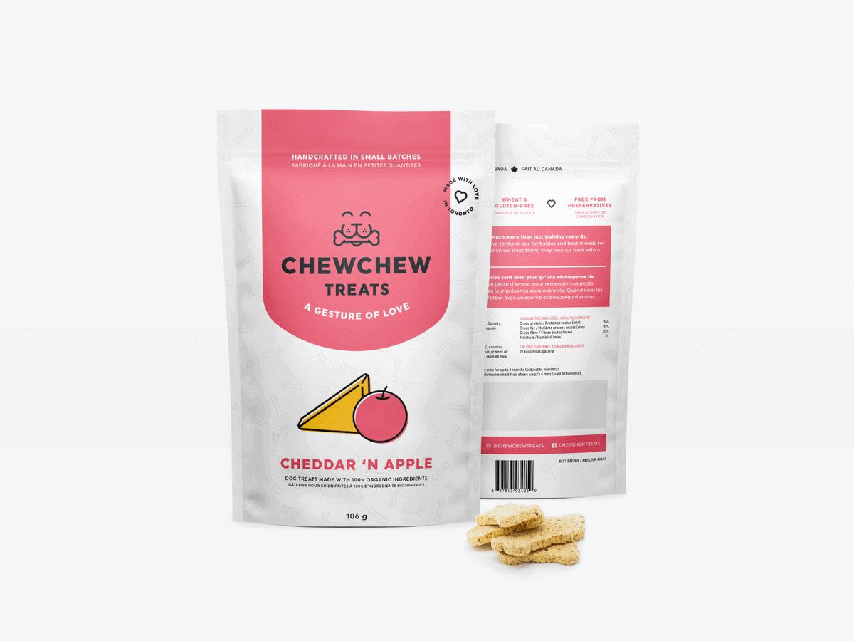 Chew Chew Treats animal apple banana branding dog treats food fruit identity illustration logo offset packaging pet treats pumpkin steak