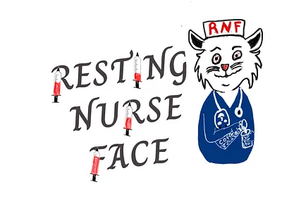 Resting Nurse Face Logo face illistration logo nurse resting rnf typography vector