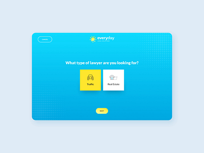Everyday Legal Solutions :: Questionnaire Module app blue interface lawyer legal module product design progress questionnaire startup tech tech startup ui ui design web app yellow