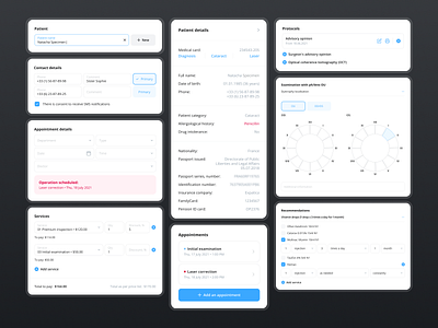 ERP for medical clinic controls design erp form healthcare inputs medicine research ui ux uxdesign uxui web webdesign website