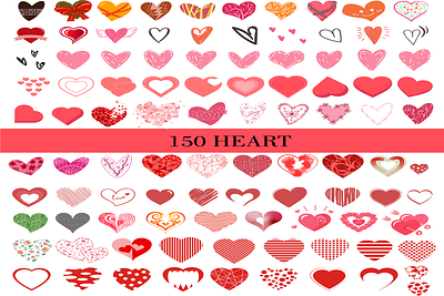 150 Heart Bundle cricut design space dxf eps png heart ai heart jpg heart clipart heart doodles heart vector monogram frame svg heart valentines day svg bundle valentines svg