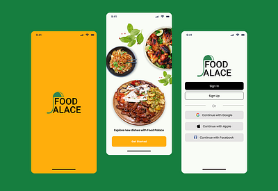 Food Palace Onboarding screens of a restaurant app app app design branding design food app mobile mobile design onboarding restaurant app ui uiux user interface ux